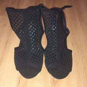 Madden Girl black caged heels